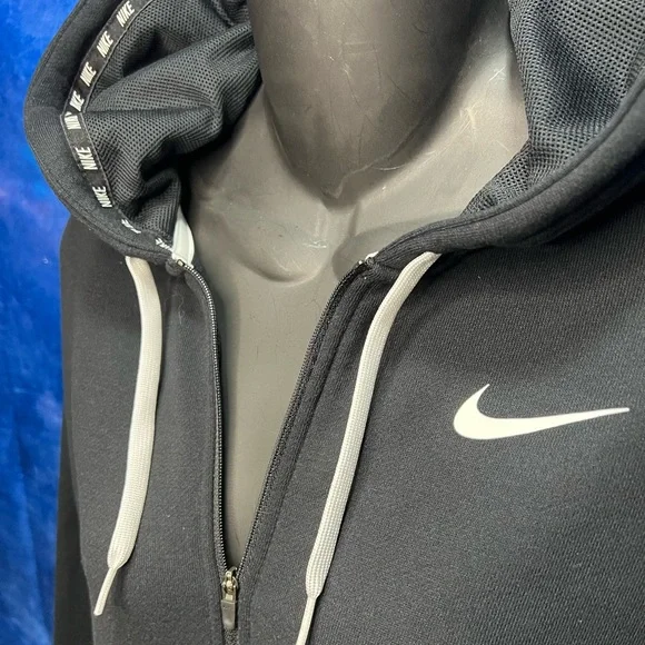 Nike dry fit zip up hoodie Black with white swoosh small. - Picture 2 of 4